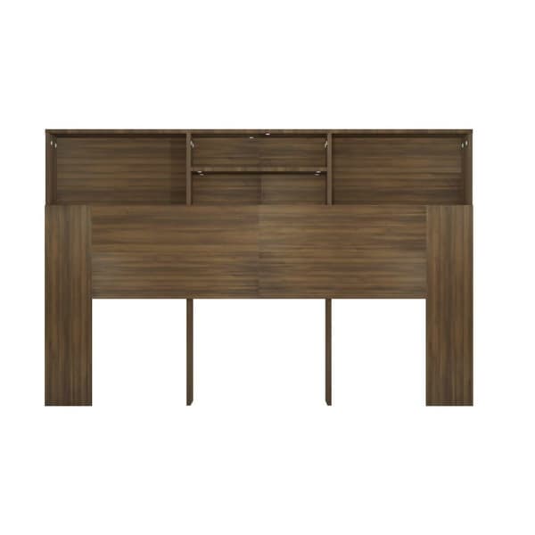vidaXL Sängynpääty säilytystilalla ruskea tammi 160x19x103,5 cm