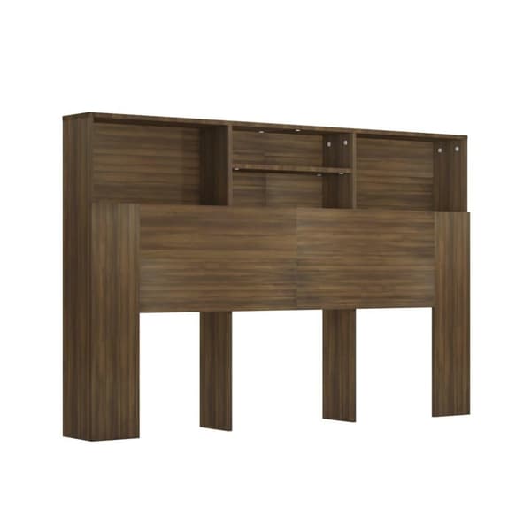 vidaXL Sängynpääty säilytystilalla ruskea tammi 160x19x103,5 cm