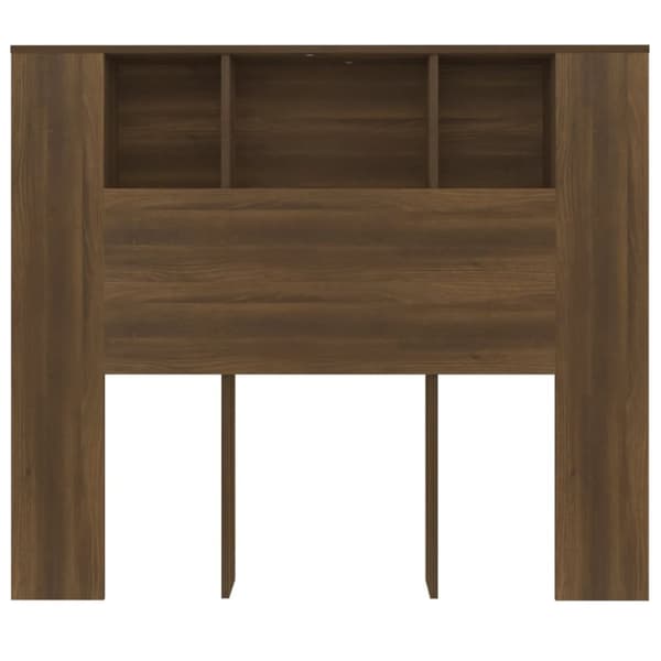vidaXL Sängynpääty säilytystilalla ruskea tammi 120x18,5x102,5 cm