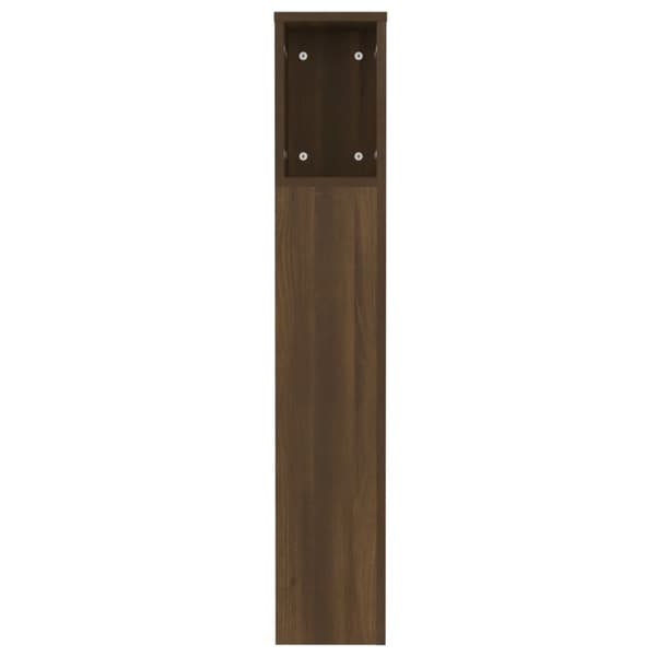 vidaXL Sängynpääty säilytystilalla ruskea tammi 120x18,5x102,5 cm
