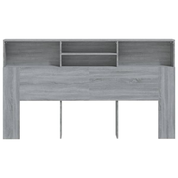 vidaXL sengegavl med opbevaring 180x19x103,5 cm grå sonoma-eg