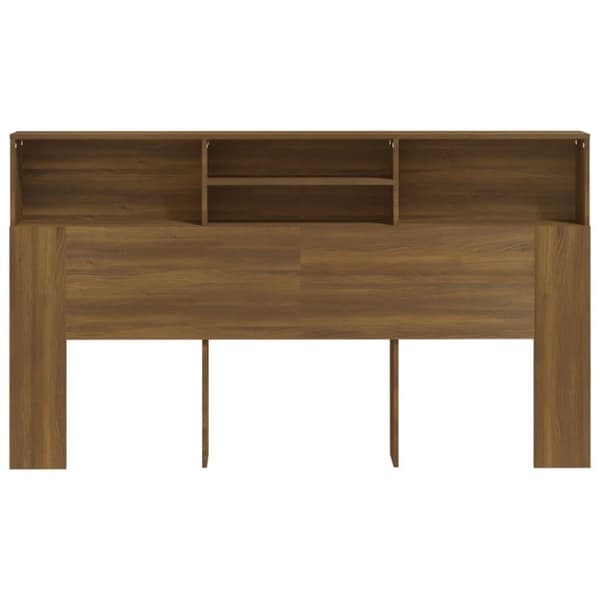 vidaXL Sängynpääty säilytystilalla ruskea tammi 180x19x103,5 cm