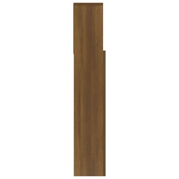 vidaXL Sängynpääty säilytystilalla ruskea tammi 180x19x103,5 cm
