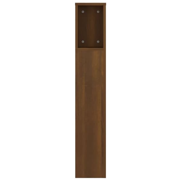 vidaXL Sängynpääty säilytystilalla ruskea tammi 140x18,5x104,5 cm