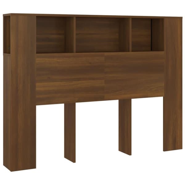 vidaXL Sängynpääty säilytystilalla ruskea tammi 140x18,5x104,5 cm