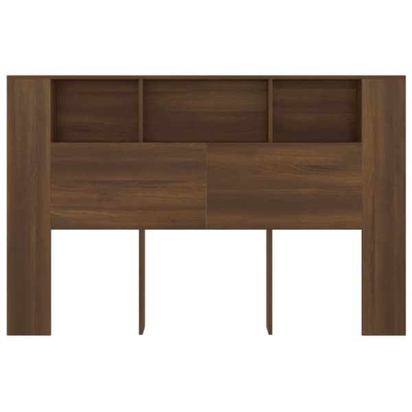 vidaXL sengegavl med opbevaring 160x18,5x104,5 cm brun egetræsfarve