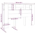 Miniatyrbillede 5 af 7: vidaXL sengegavl med opbevaring 160x18,5x104,5 cm brun egetræsfarve