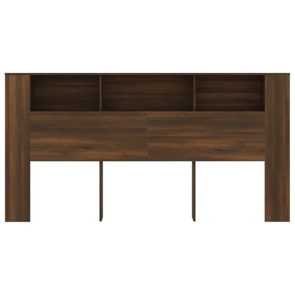 vidaXL sengegavl med opbevaring 200x18,5x104,5 cm brun egetræsfarve