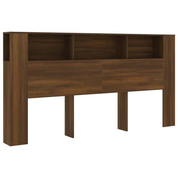 vidaXL sengegavl med opbevaring 200x18,5x104,5 cm brun egetræsfarve
