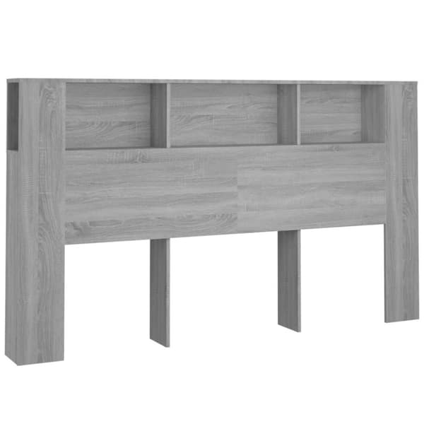 vidaXL Sängynpääty säilytystilalla harmaa Sonoma 180x18,5x104,5 cm