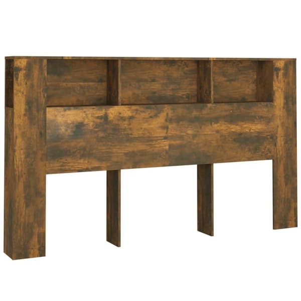 vidaXL Sängynpääty säilytystilalla savutammi 180x18,5x104,5 cm
