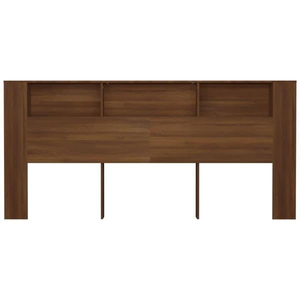vidaXL sengegavl med opbevaring 220x18,5x104,5 cm brun egetræsfarve