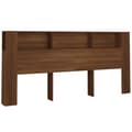 Miniatyrbillede 1 af 8: vidaXL sengegavl med opbevaring 220x18,5x104,5 cm brun egetræsfarve