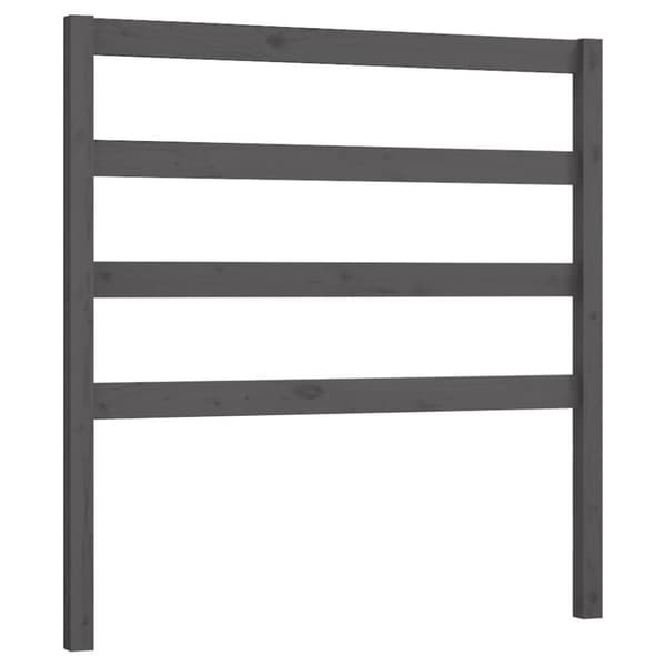 vidaXL Sängynpääty harmaa 96x4x100 cm täysi mänty