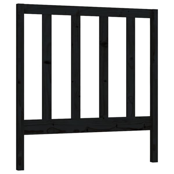 vidaXL sengegærde 81x4x100 cm massivt fyrretræ sort