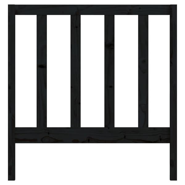 vidaXL sengegærde 81x4x100 cm massivt fyrretræ sort