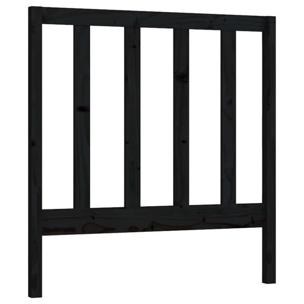vidaXL sengegærde 106x4x100 cm massivt fyrretræ sort