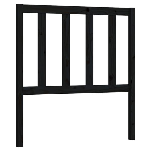 vidaXL Sängynpääty musta 96x4x100 cm täysi mänty
