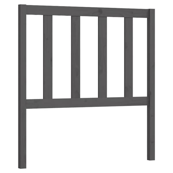 vidaXL sengegærde 106x4x100 cm massivt fyrretræ grå