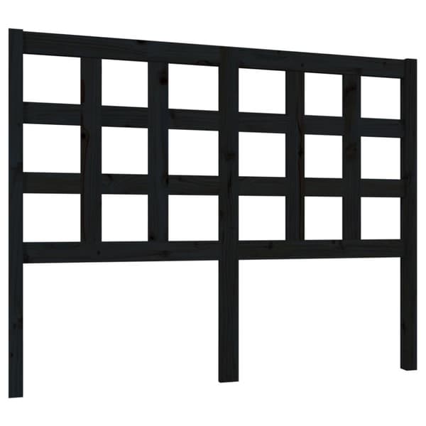 vidaXL Sängynpääty musta 125,5x4x100 cm täysi mänty