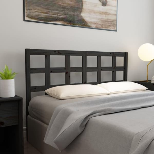 vidaXL sengegærde 145,5x4x100 cm massivt fyrretræ sort