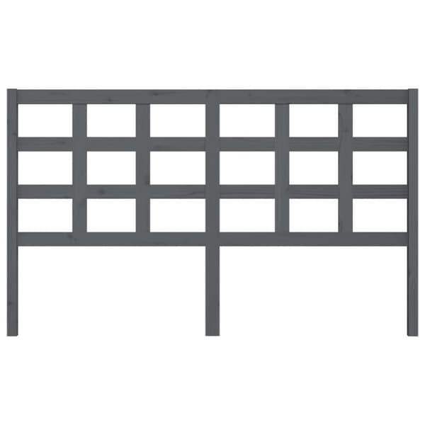vidaXL sengegærde 165,5x4x100 cm massivt fyrretræ grå