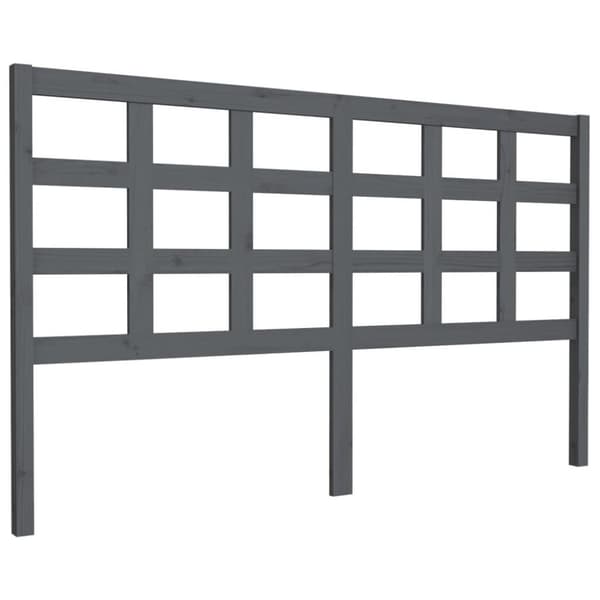 vidaXL sengegærde 165,5x4x100 cm massivt fyrretræ grå