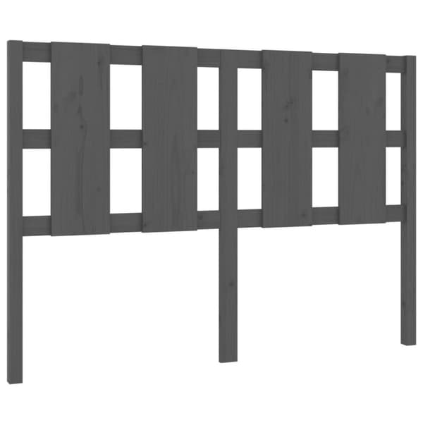 vidaXL Sängynpääty harmaa 125,5x4x100 cm täysi mänty