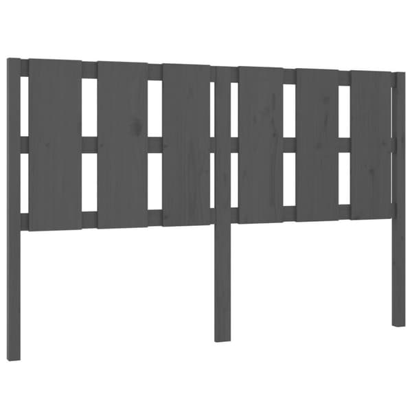vidaXL sengegærde 155,5x4x100 cm massivt fyrretræ grå