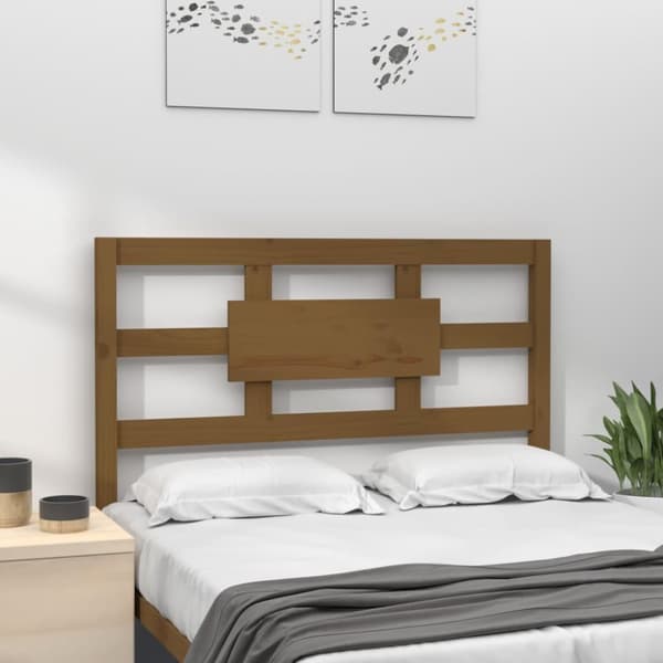 vidaXL Sängynpääty hunajanruskea 105,5x4x100 cm täysi mänty
