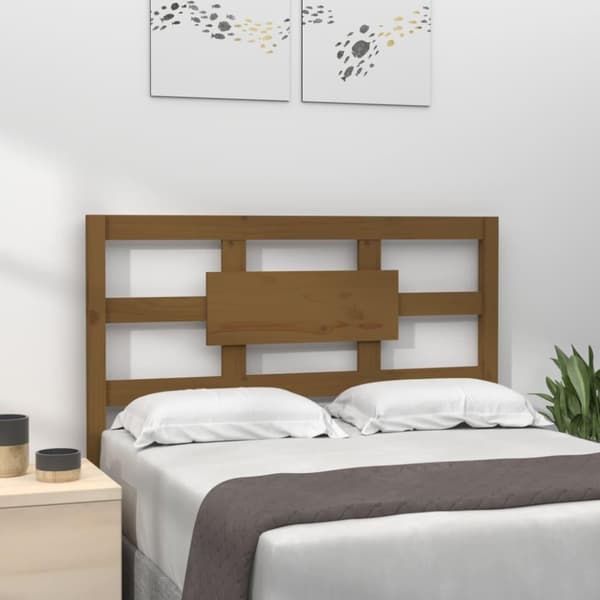 vidaXL Sängynpääty hunajanruskea 105,5x4x100 cm täysi mänty