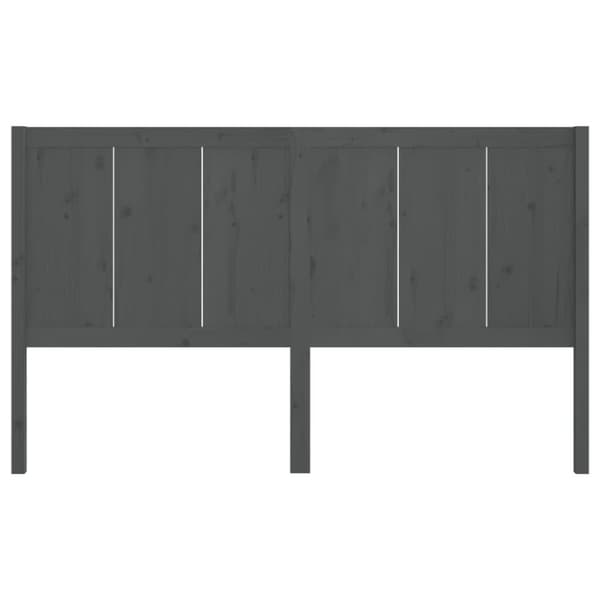 vidaXL Sängynpääty harmaa 125,5x4x100 cm täysi mänty