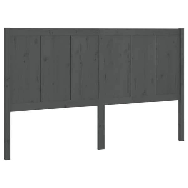 vidaXL Sängynpääty harmaa 125,5x4x100 cm täysi mänty