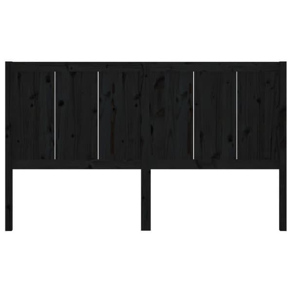 vidaXL sengegærde 125,5x4x100 cm massivt fyrretræ sort