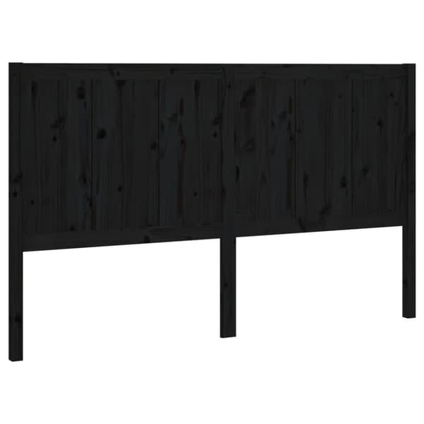 vidaXL sengegærde 125,5x4x100 cm massivt fyrretræ sort