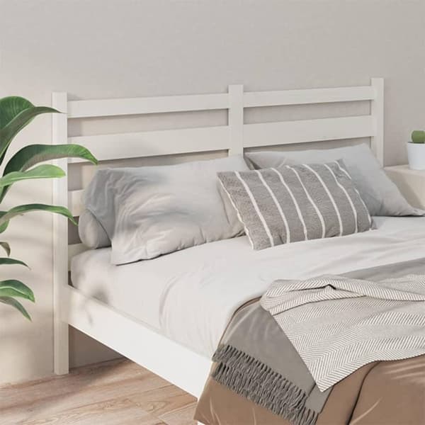 vidaXL sengegærde 166x4x100 cm massivt fyrretræ hvid