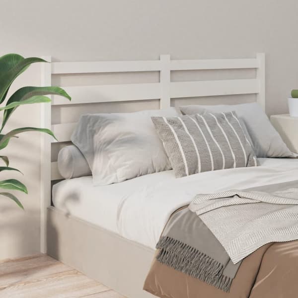 vidaXL sengegærde 166x4x100 cm massivt fyrretræ hvid