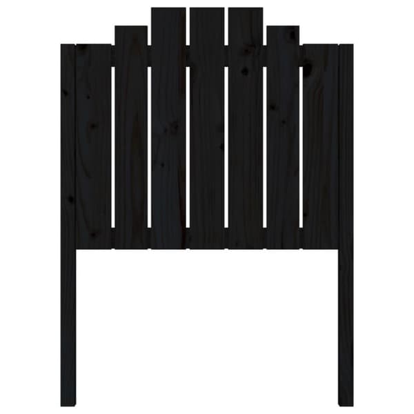 vidaXL Sängynpääty musta 81x4x110 cm täysi mänty