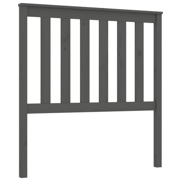 vidaXL sengegærde 96x6x101 cm massivt fyrretræ grå