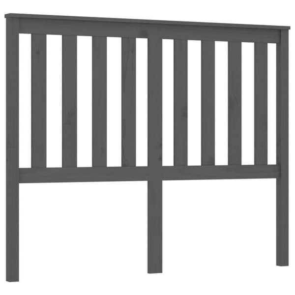 vidaXL sengegærde 126x6x101 cm massivt fyrretræ grå