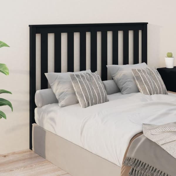vidaXL sengegærde 146x6x101 cm massivt fyrretræ sort