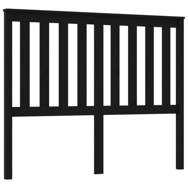 vidaXL sengegærde 146x6x101 cm massivt fyrretræ sort