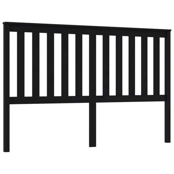 vidaXL sengegærde 166x6x101 cm massivt fyrretræ sort