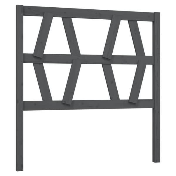 vidaXL sengegærde 96x4x100 cm massivt fyrretræ grå