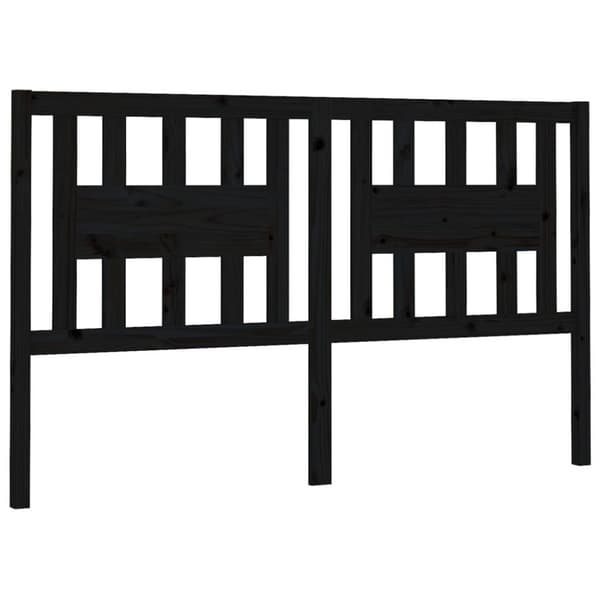 vidaXL Sängynpääty musta 126x4x100 cm täysi mänty