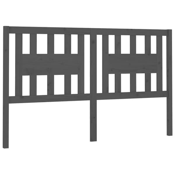 vidaXL Sängynpääty harmaa 166x4x100 cm täysi mänty