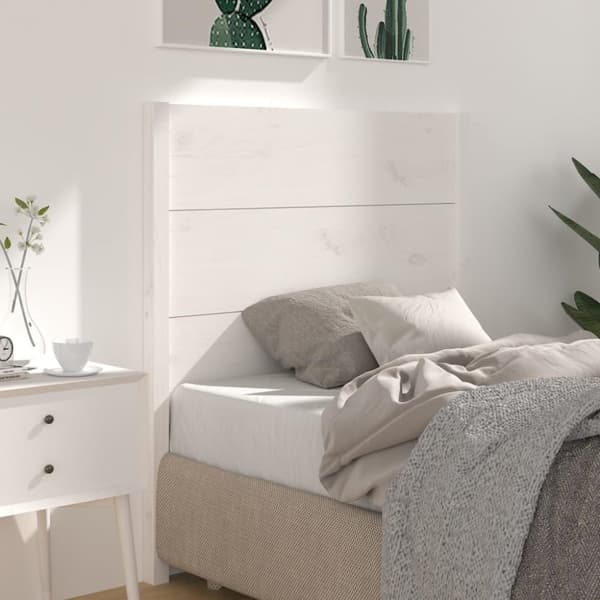 vidaXL Sängynpääty valkoinen 106x4x100 cm täysi mänty