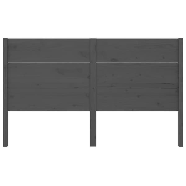 vidaXL Sängynpääty harmaa 126x4x100 cm täysi mänty