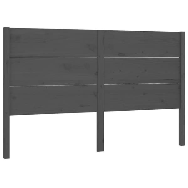 vidaXL Sängynpääty harmaa 126x4x100 cm täysi mänty