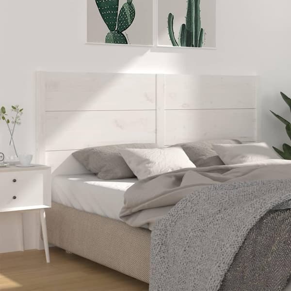 vidaXL Sängynpääty valkoinen 126x4x100 cm täysi mänty